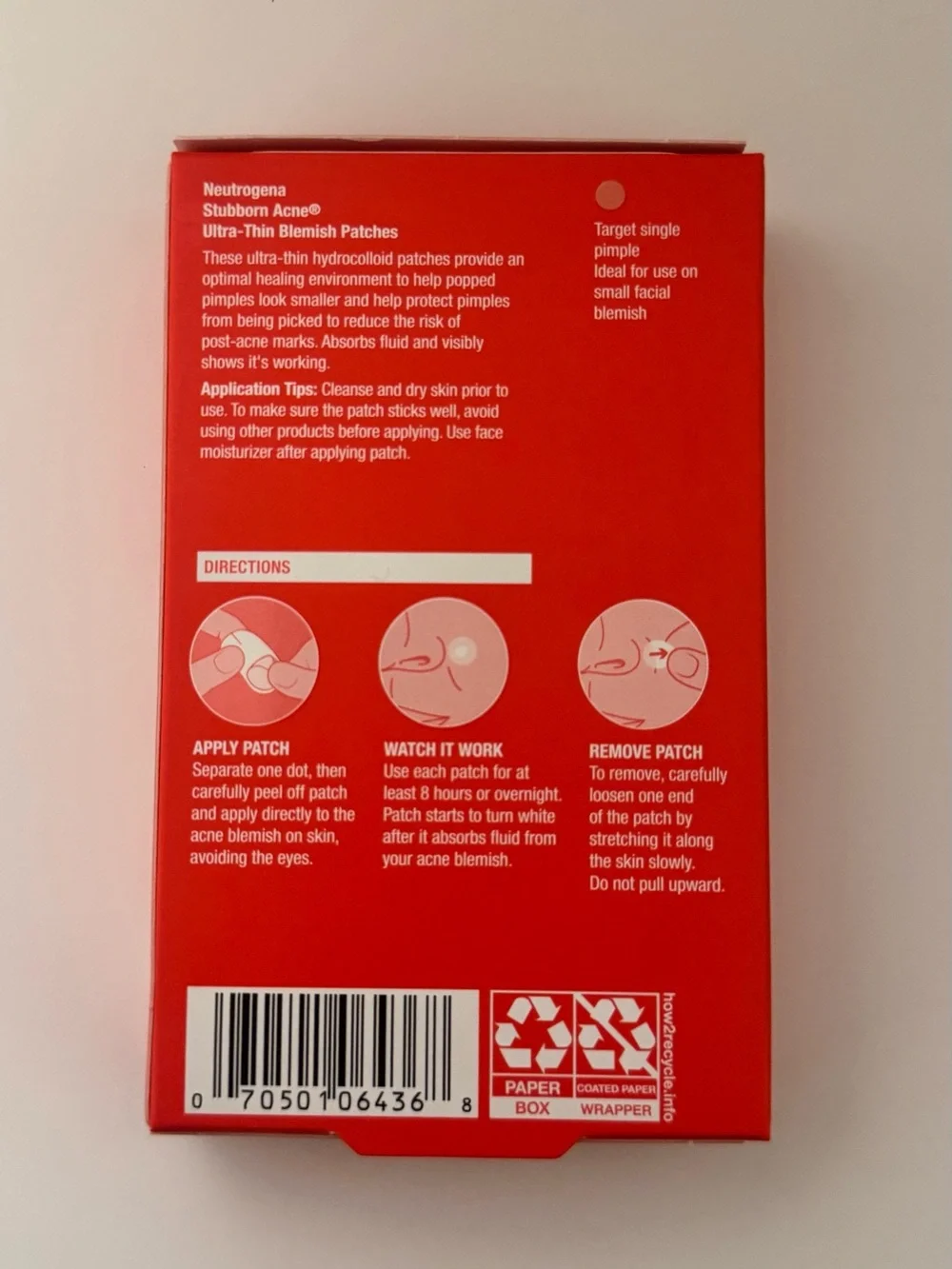 Neutrogena Red Stubborn Acne Ultra-Thin Blemish Patches